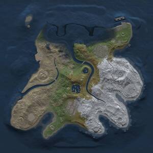 Thumbnail Rust Map: Procedural Map, Size: 2500, Seed: 1015487422, 8 Monuments
