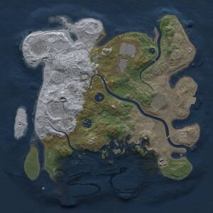 Thumbnail Rust Map: Procedural Map, Size: 3500, Seed: 2052898711, 14 Monuments