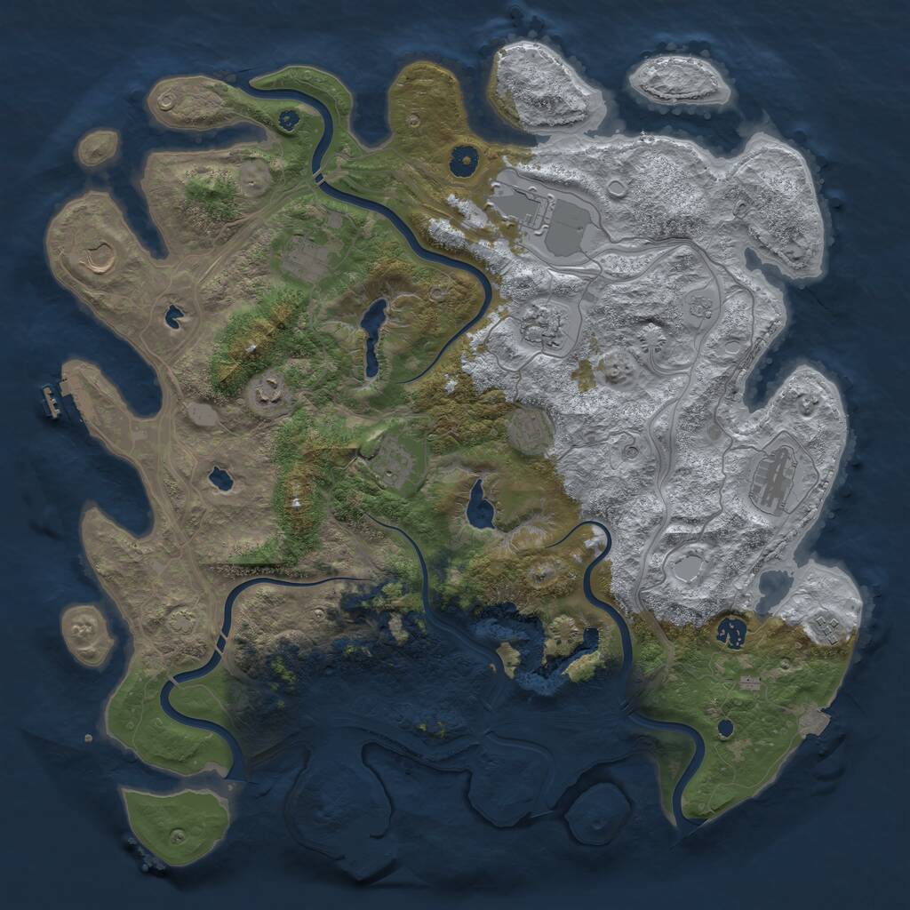 Rust Map: Procedural Map, Size: 4500, Seed: 1889948126, 16 Monuments