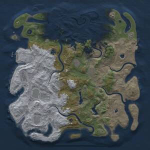 Thumbnail Rust Map: Procedural Map, Size: 4500, Seed: 4682550, 15 Monuments