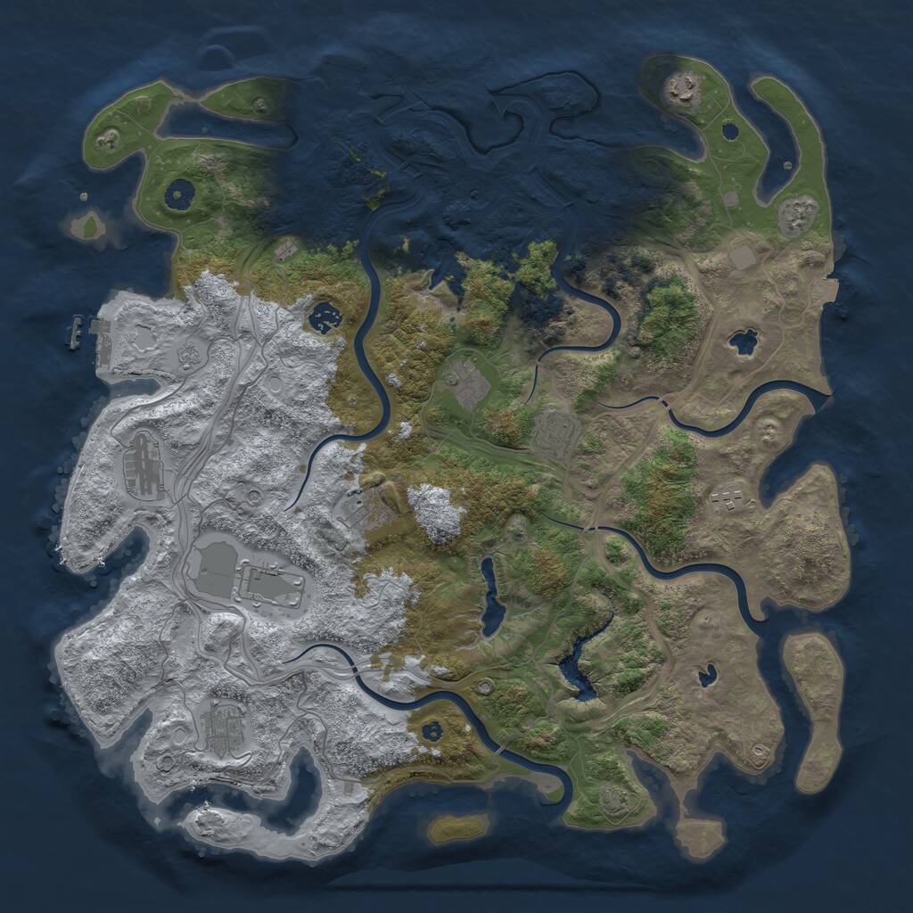 Rust Map: Procedural Map, Size: 4500, Seed: 4682550, 15 Monuments
