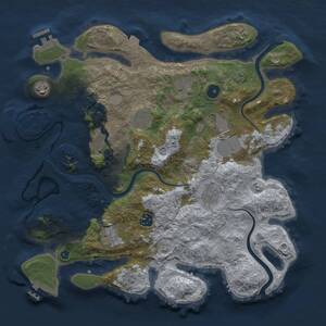Thumbnail Rust Map: Procedural Map, Size: 3700, Seed: 320320650, 15 Monuments