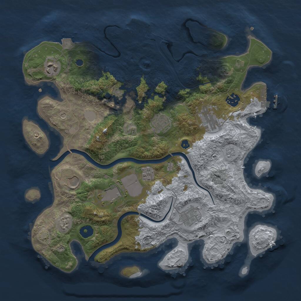 Rust Map: Procedural Map, Size: 3500, Seed: 89176565, 15 Monuments
