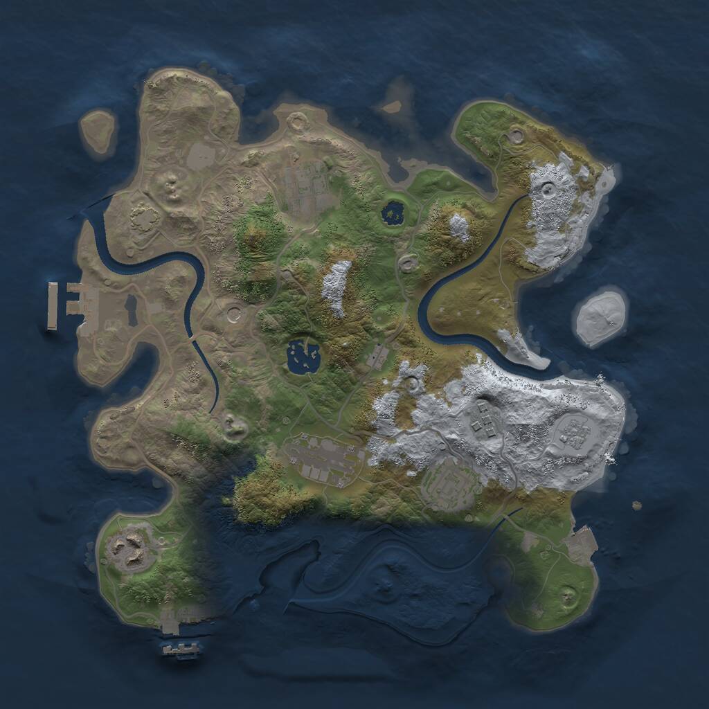 Rust Map: Procedural Map, Size: 3000, Seed: 85000, 12 Monuments
