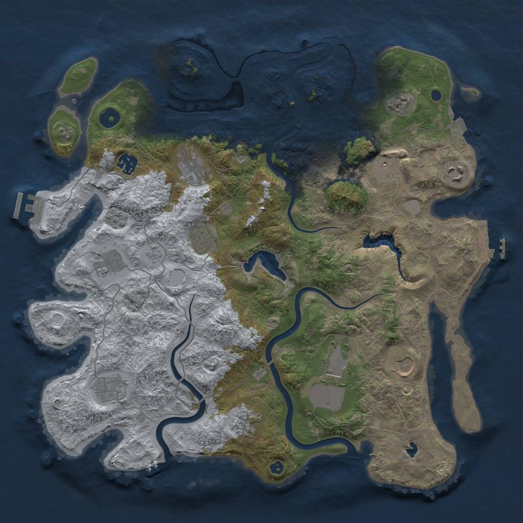 Rust Map: Procedural Map, Size: 4000, Seed: 1949226317, 17 Monuments