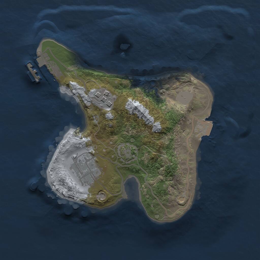 Rust Map: Procedural Map, Size: 2000, Seed: 1473248412, 5 Monuments