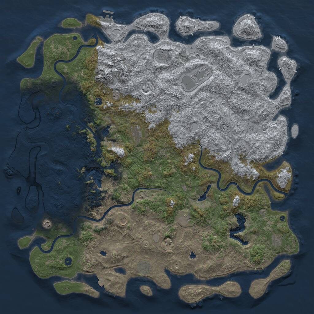 Rust Map: Procedural Map, Size: 6000, Seed: 832903, 17 Monuments