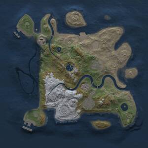 Thumbnail Rust Map: Procedural Map, Size: 3000, Seed: 677777546, 11 Monuments