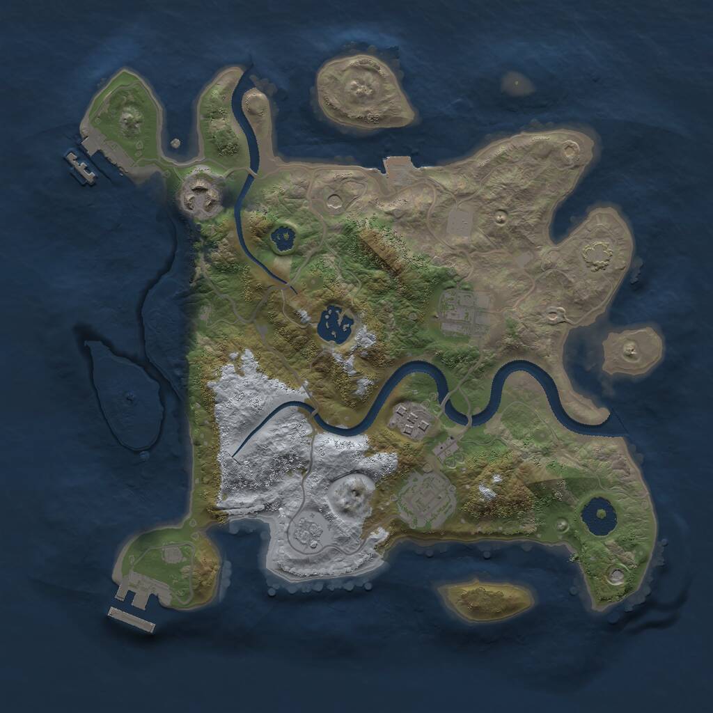 Rust Map: Procedural Map, Size: 3000, Seed: 677777546, 11 Monuments