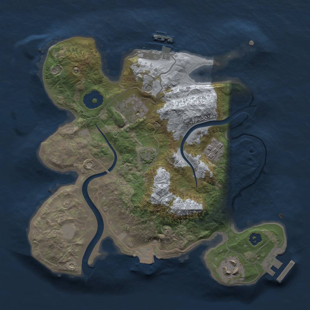 Rust Map: Procedural Map, Size: 2500, Seed: 1112449173, 8 Monuments