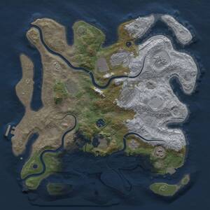 Thumbnail Rust Map: Procedural Map, Size: 3750, Seed: 1777118431, 13 Monuments