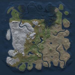 Thumbnail Rust Map: Procedural Map, Size: 4500, Seed: 1277893357, 17 Monuments