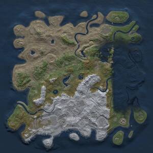 Thumbnail Rust Map: Procedural Map, Size: 4500, Seed: 123456765, 14 Monuments