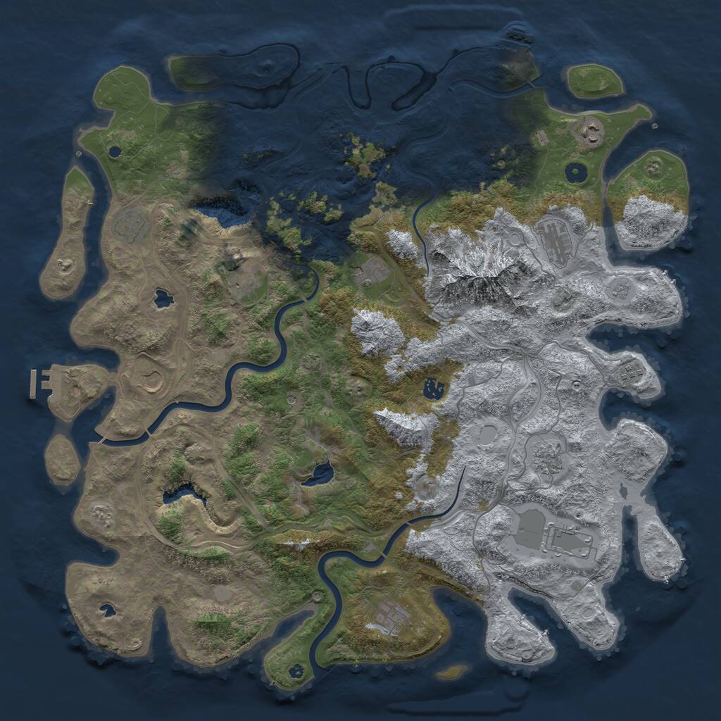 Rust Map: Procedural Map, Size: 5000, Seed: 447198849, 17 Monuments