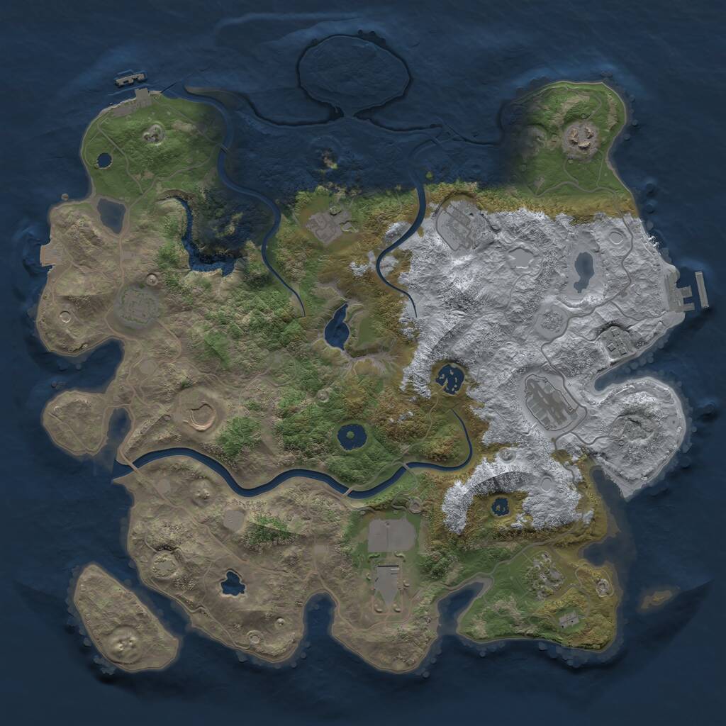 Rust Map: Procedural Map, Size: 4000, Seed: 625612807, 16 Monuments