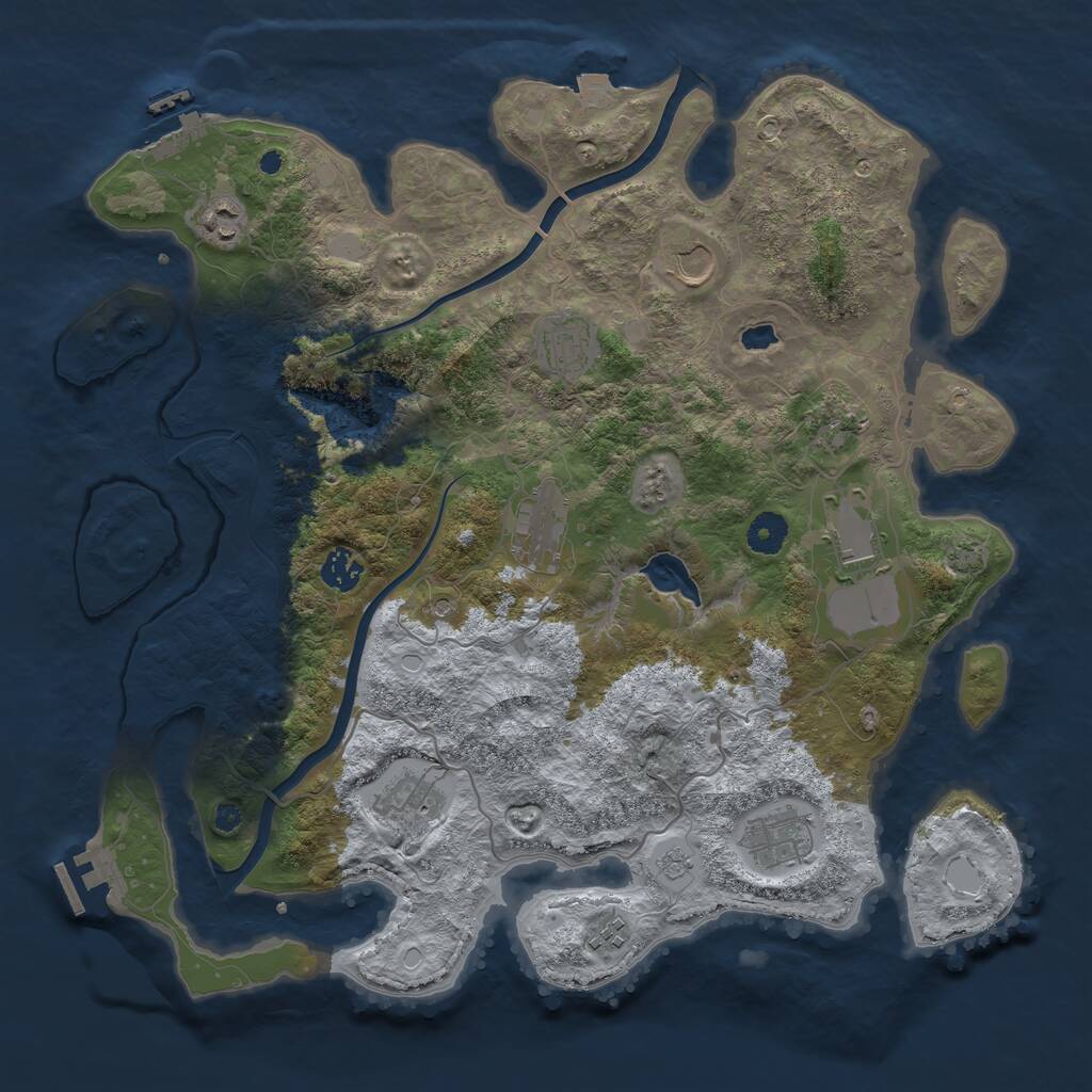 Rust Map: Procedural Map, Size: 4000, Seed: 982231428, 16 Monuments