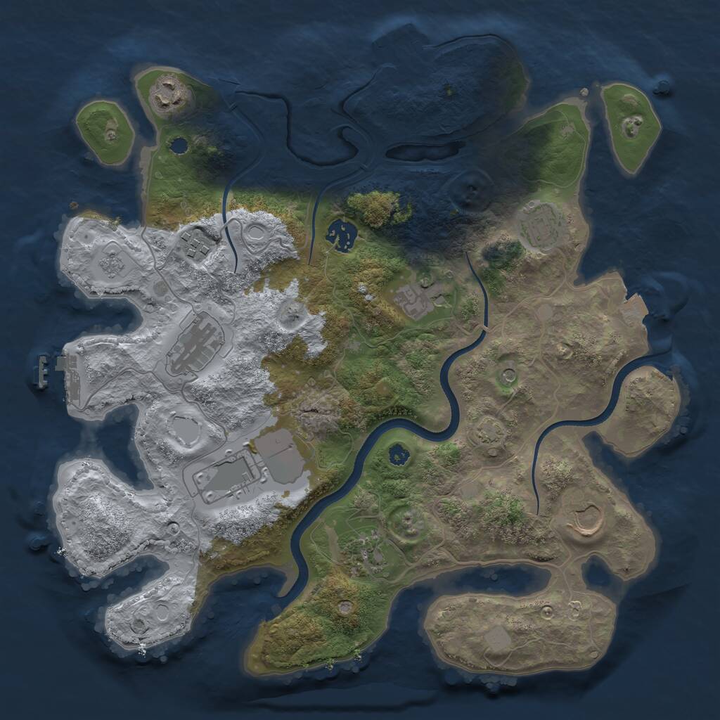 Rust Map: Procedural Map, Size: 3500, Seed: 1819216532, 15 Monuments