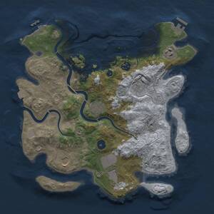 Thumbnail Rust Map: Procedural Map, Size: 3500, Seed: 1406413081, 13 Monuments