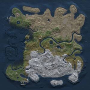 Thumbnail Rust Map: Procedural Map, Size: 4000, Seed: 1078080657, 15 Monuments