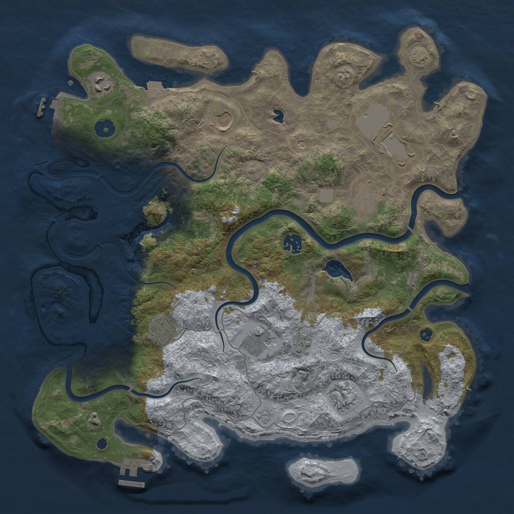 Rust Map: Procedural Map, Size: 4000, Seed: 1078080657, 15 Monuments