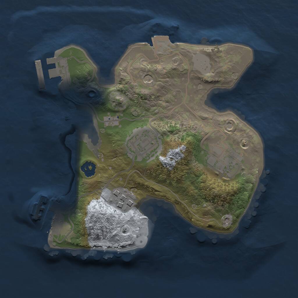 Rust Map: Procedural Map, Size: 2000, Seed: 1611139326, 7 Monuments