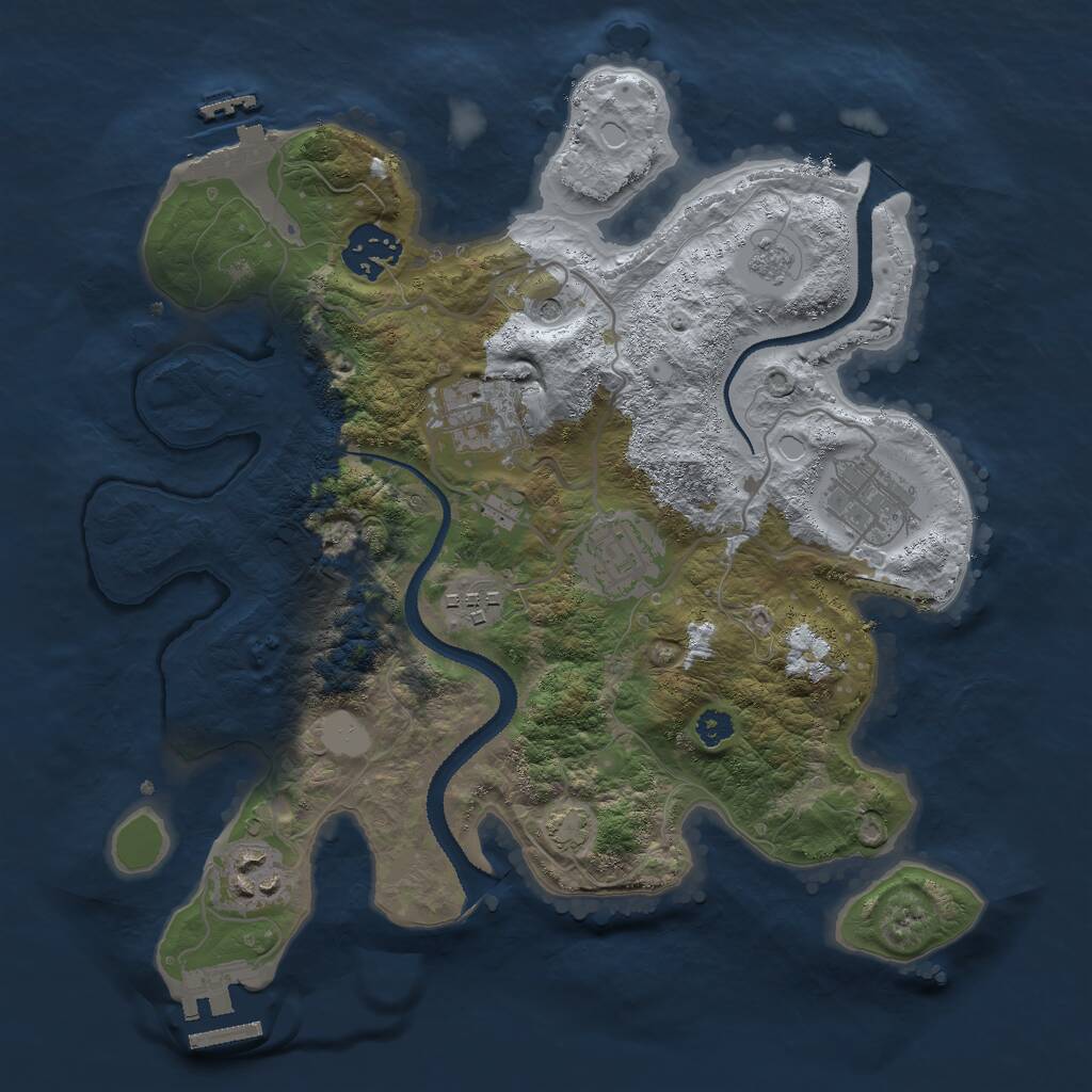 Rust Map: Procedural Map, Size: 3000, Seed: 72939, 12 Monuments