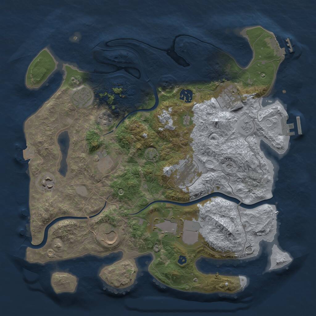 Rust Map: Procedural Map, Size: 3500, Seed: 655401781, 15 Monuments