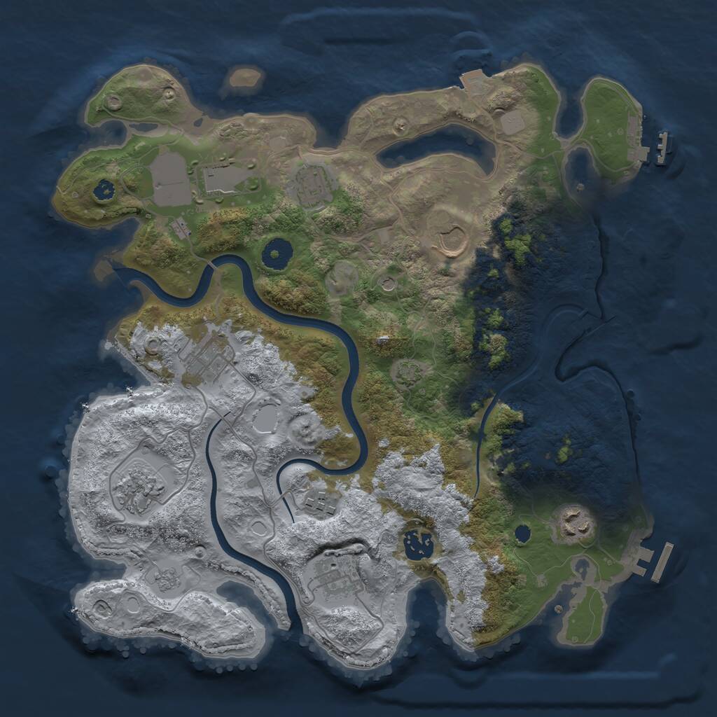 Rust Map: Procedural Map, Size: 3500, Seed: 817851532, 15 Monuments