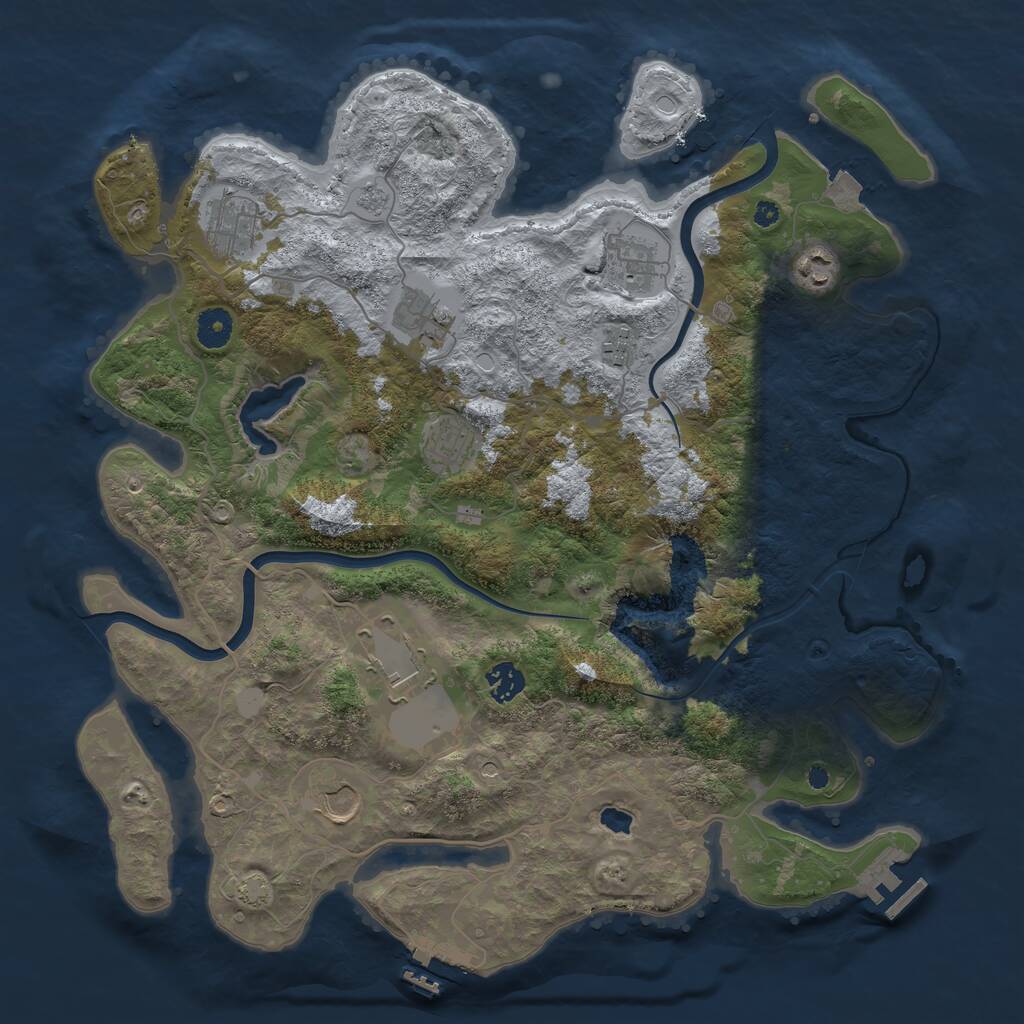 Rust Map: Procedural Map, Size: 4000, Seed: 654652, 15 Monuments