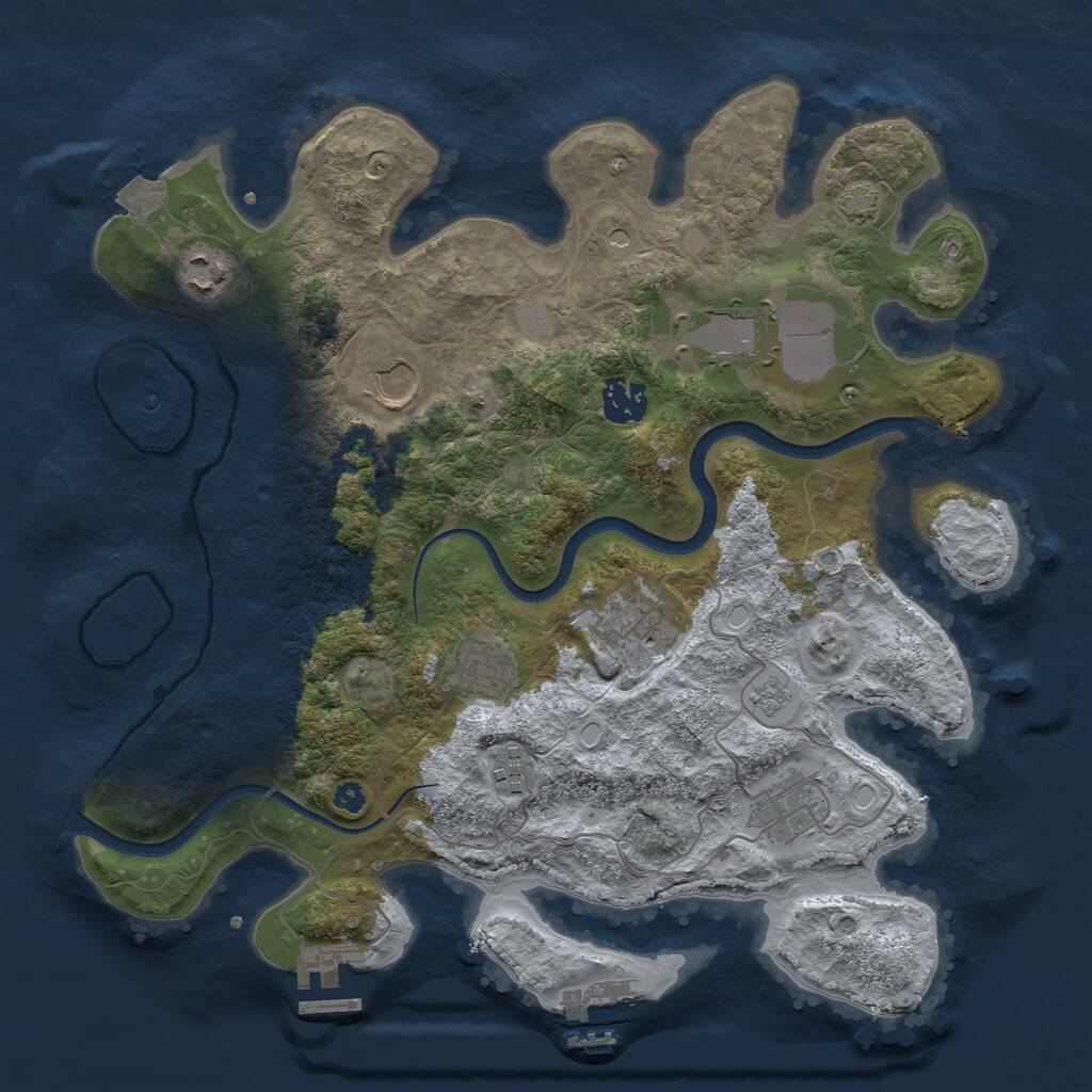 Rust Map: Procedural Map, Size: 3500, Seed: 1314467664, 14 Monuments