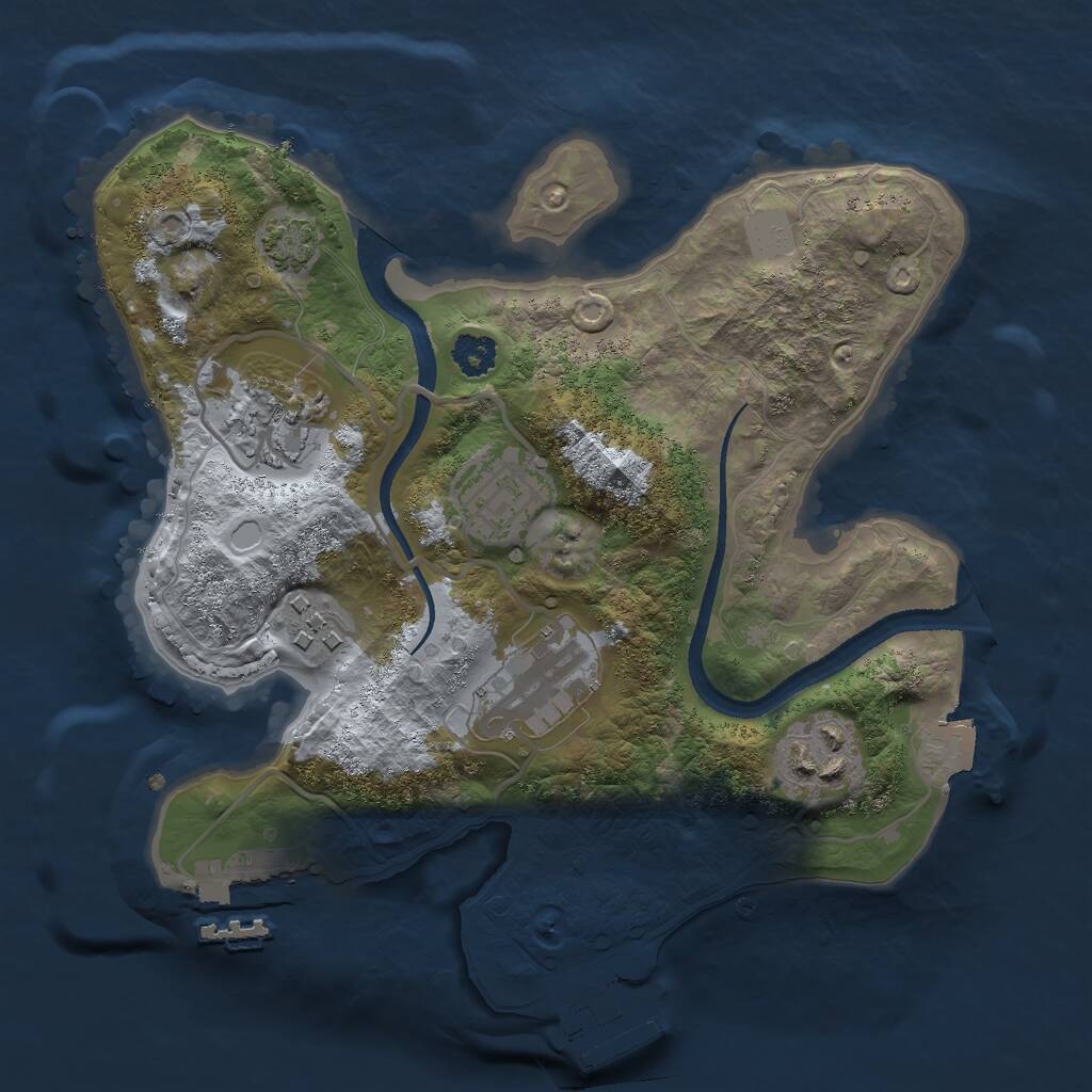 Rust Map: Procedural Map, Size: 2500, Seed: 899992398, 9 Monuments