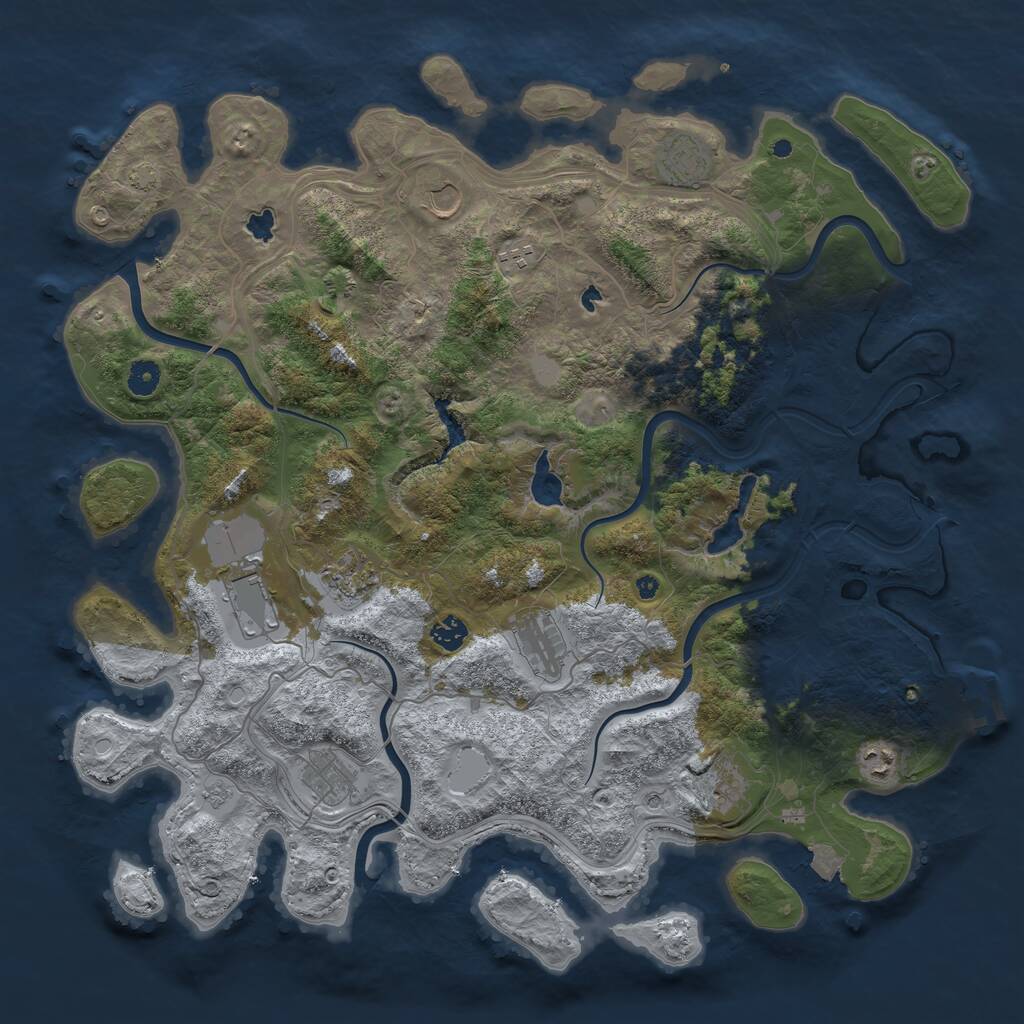 Rust Map: Procedural Map, Size: 4500, Seed: 375594272, 15 Monuments