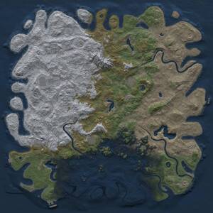 Thumbnail Rust Map: Procedural Map, Size: 6000, Seed: 663571935, 17 Monuments