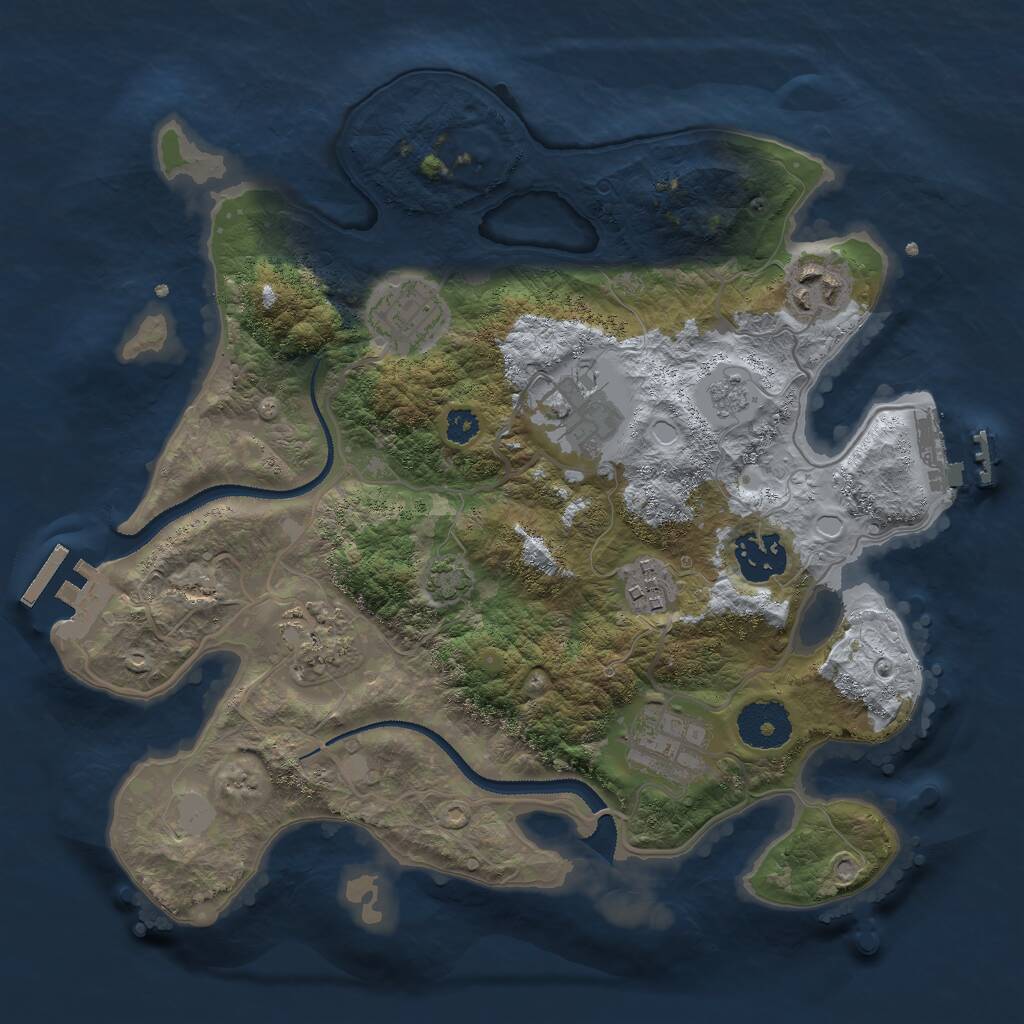 Rust Map: Procedural Map, Size: 3000, Seed: 762394, 12 Monuments