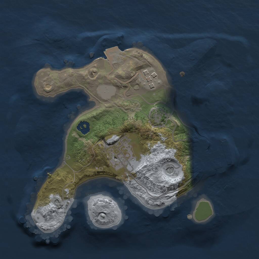Rust Map: Procedural Map, Size: 2000, Seed: 794001218, 6 Monuments