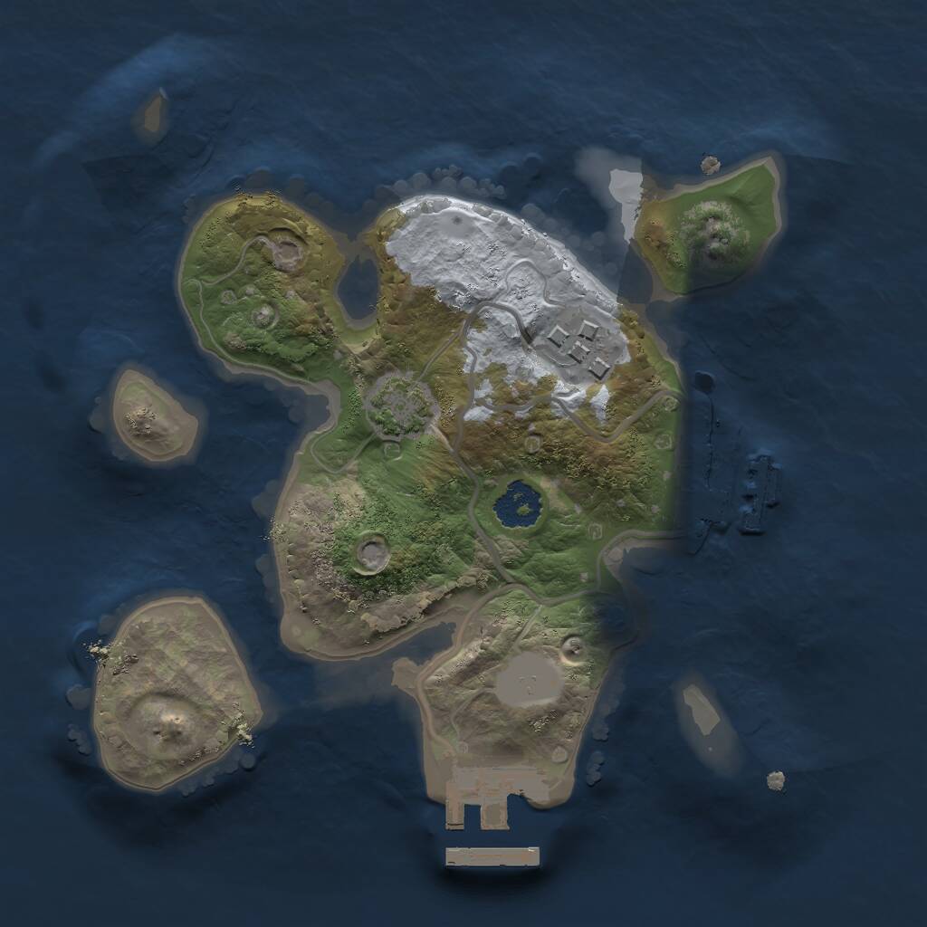 Rust Map: Procedural Map, Size: 2000, Seed: 3535, 5 Monuments