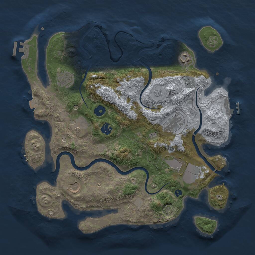 Rust Map: Procedural Map, Size: 3500, Seed: 9900, 14 Monuments