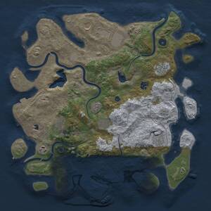Thumbnail Rust Map: Procedural Map, Size: 4050, Seed: 79314524, 14 Monuments