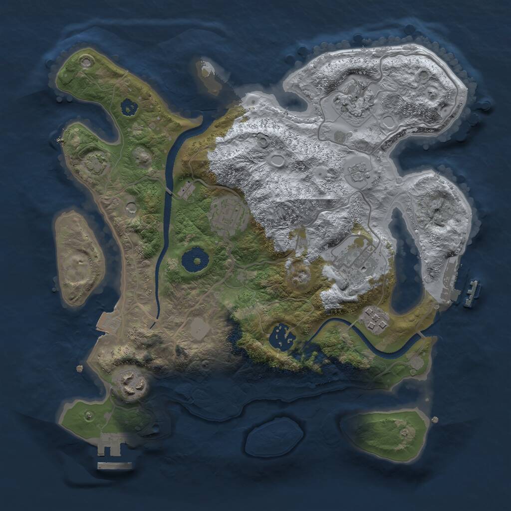 Rust Map: Procedural Map, Size: 3000, Seed: 795833517, 12 Monuments