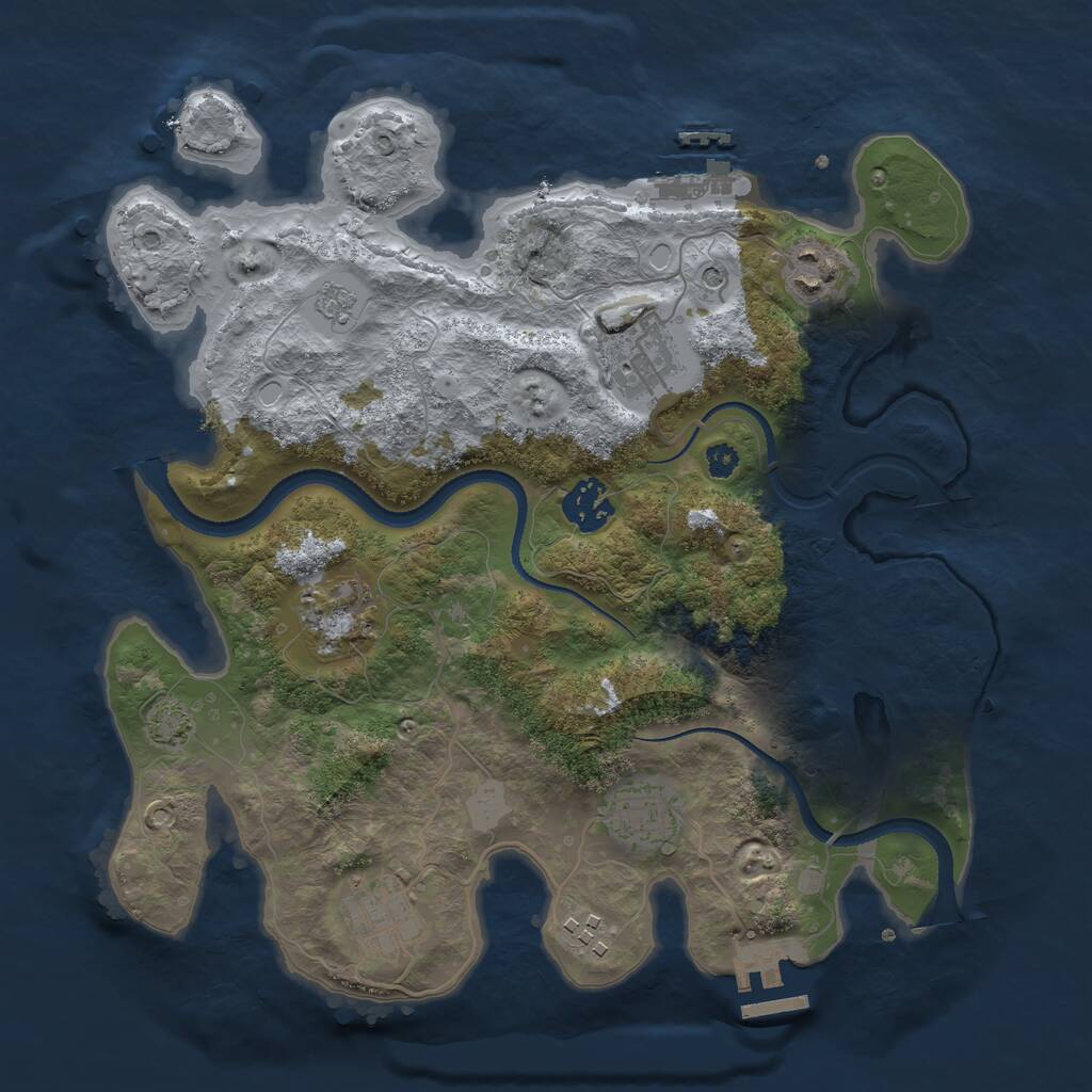 Rust Map: Procedural Map, Size: 3250, Seed: 1653894721, 13 Monuments