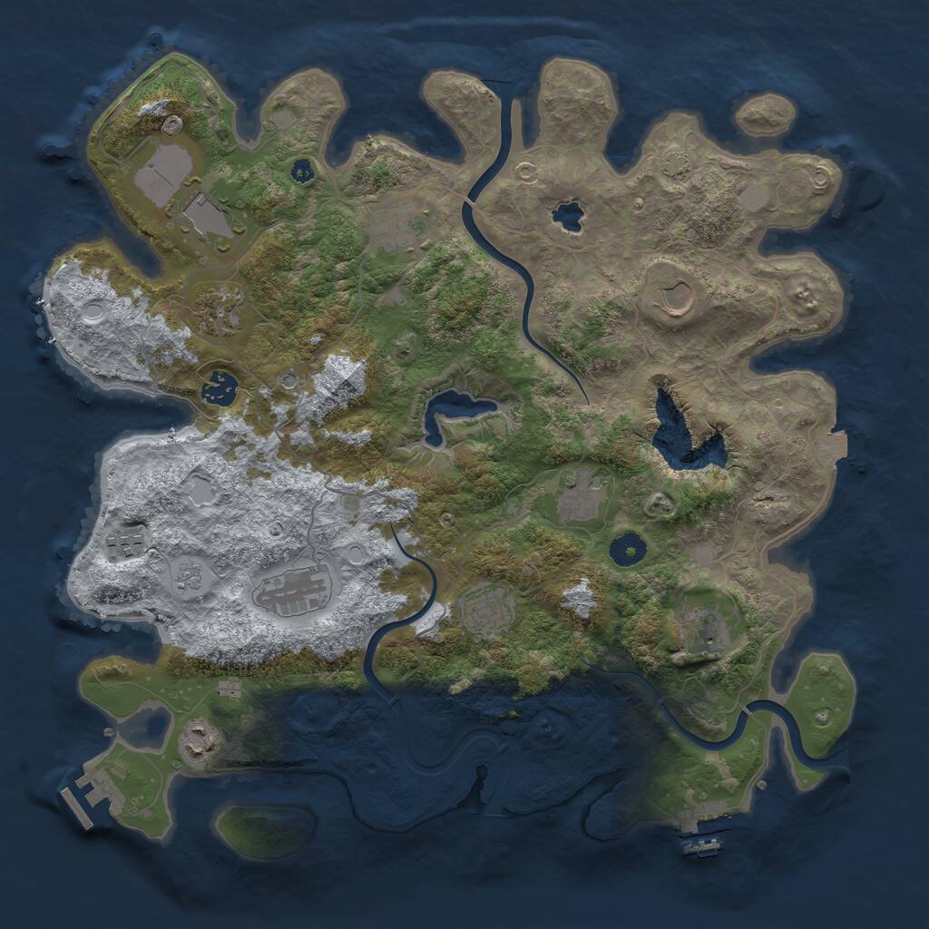 Rust Map: Procedural Map, Size: 4000, Seed: 49855, 17 Monuments