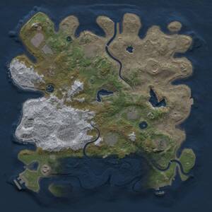 Thumbnail Rust Map: Procedural Map, Size: 4000, Seed: 49855, 17 Monuments