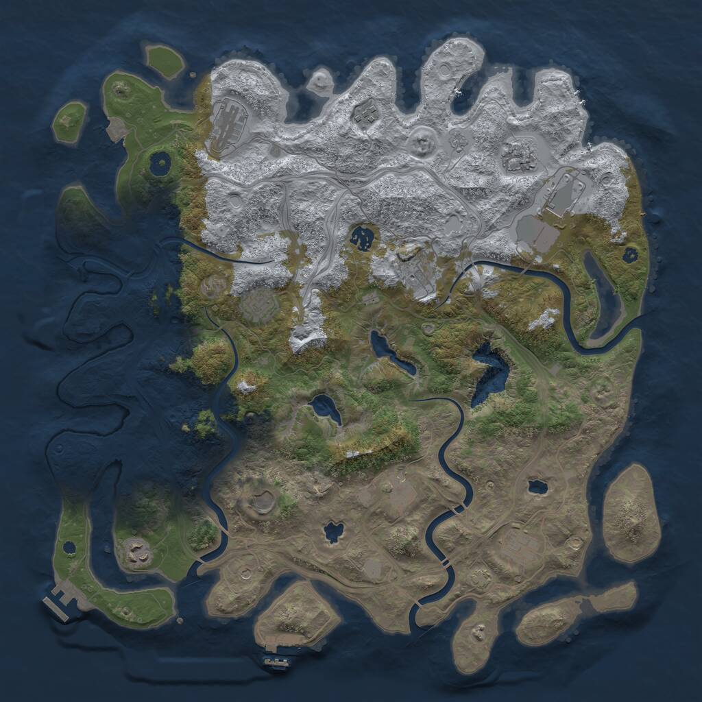Rust Map: Procedural Map, Size: 4500, Seed: 5547, 17 Monuments