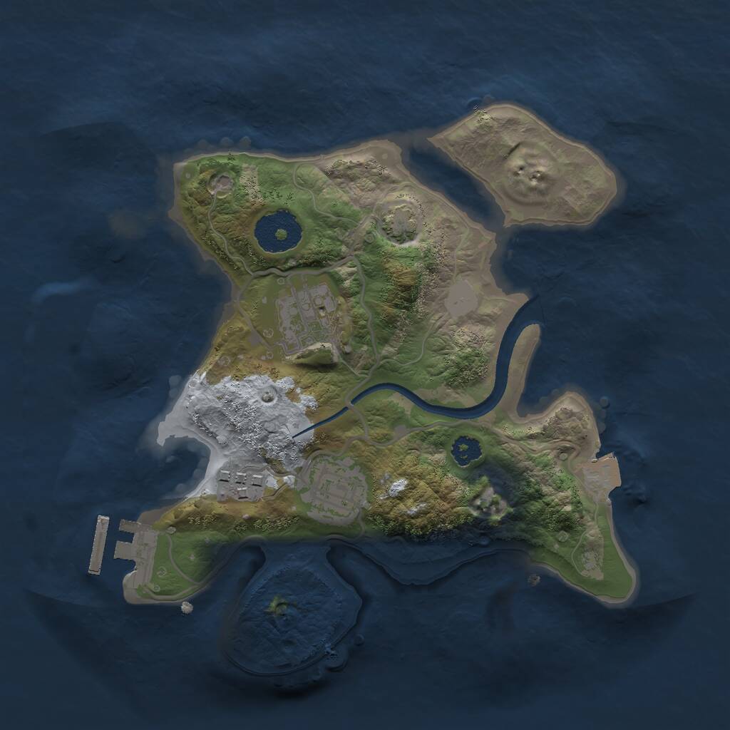 Rust Map: Procedural Map, Size: 2500, Seed: 72187974, 6 Monuments