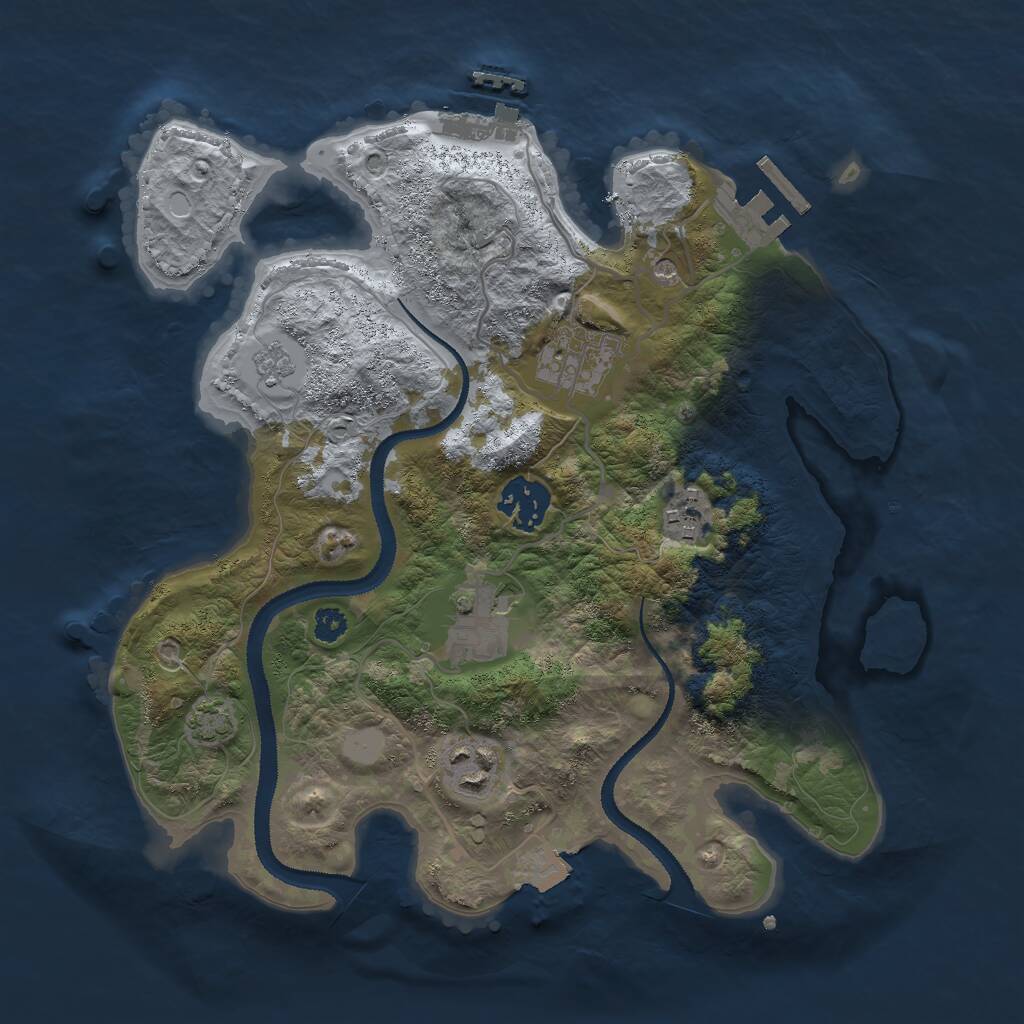 Rust Map: Procedural Map, Size: 3000, Seed: 75192, 11 Monuments