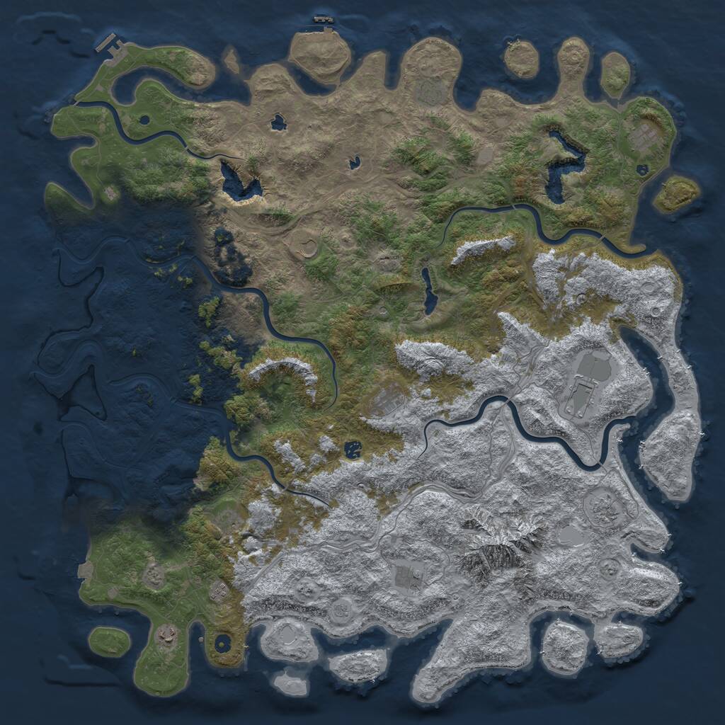 Rust Map: Procedural Map, Size: 6000, Seed: 19801981, 17 Monuments