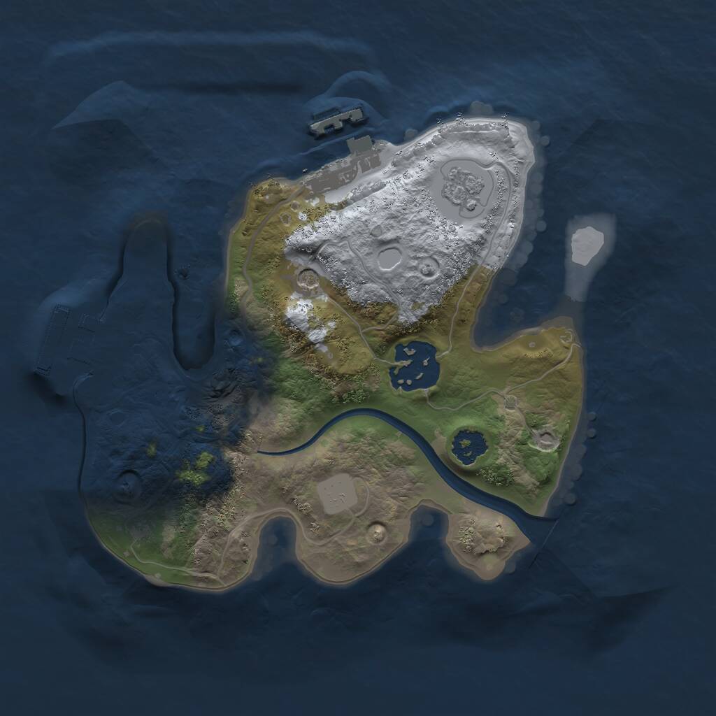 Rust Map: Procedural Map, Size: 2100, Seed: 48291, 6 Monuments