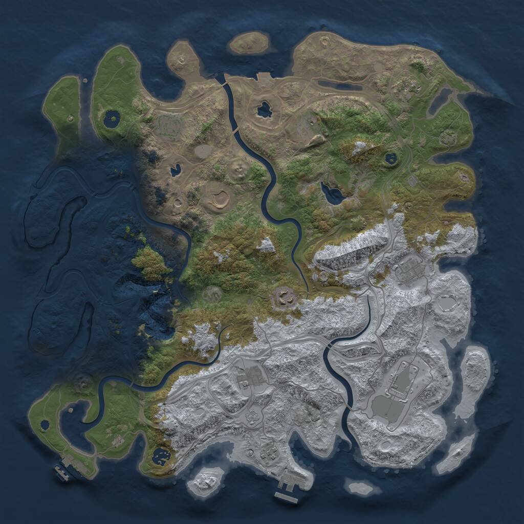 Rust Map: Procedural Map, Size: 4500, Seed: 1819170037, 16 Monuments