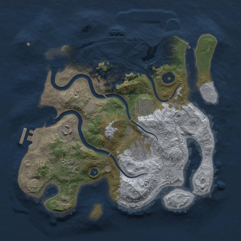 Rust Map: Procedural Map, Size: 3000, Seed: 85838, 11 Monuments