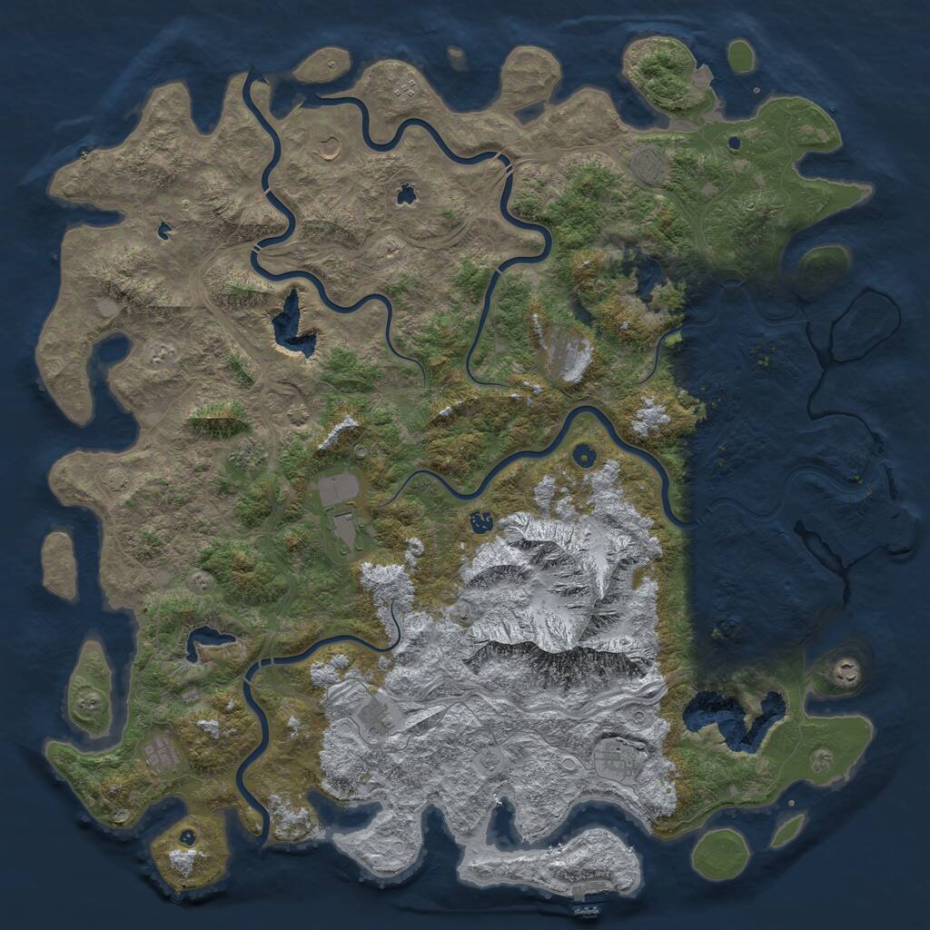 Rust Map: Procedural Map, Size: 6000, Seed: 1866061699, 17 Monuments